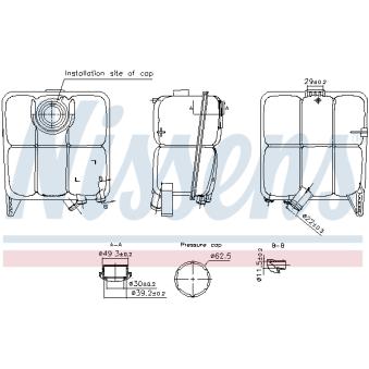 Vase d'expansion, liquide de refroidissement NISSENS 996346