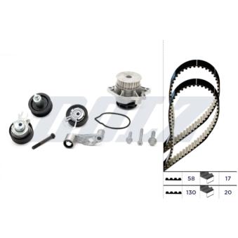 Pompe à eau + kit de courroie de distribution DOLZ