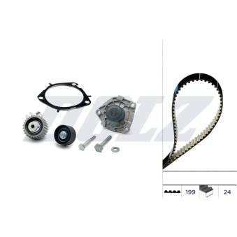 Pompe à eau + kit de courroie de distribution DOLZ