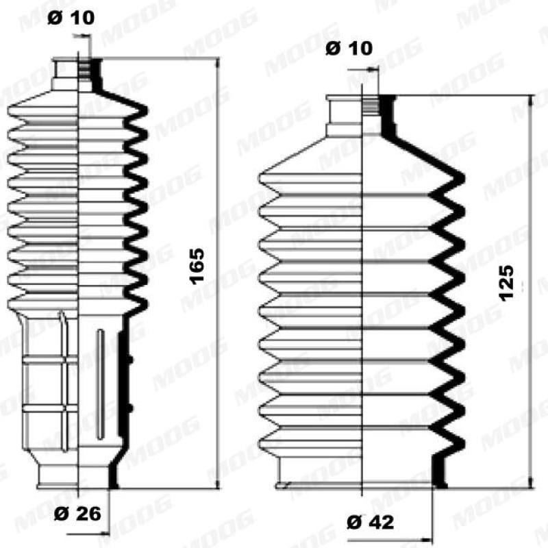 Jeu de joints-soufflets, direction MOOG K150001 - Visuel 2