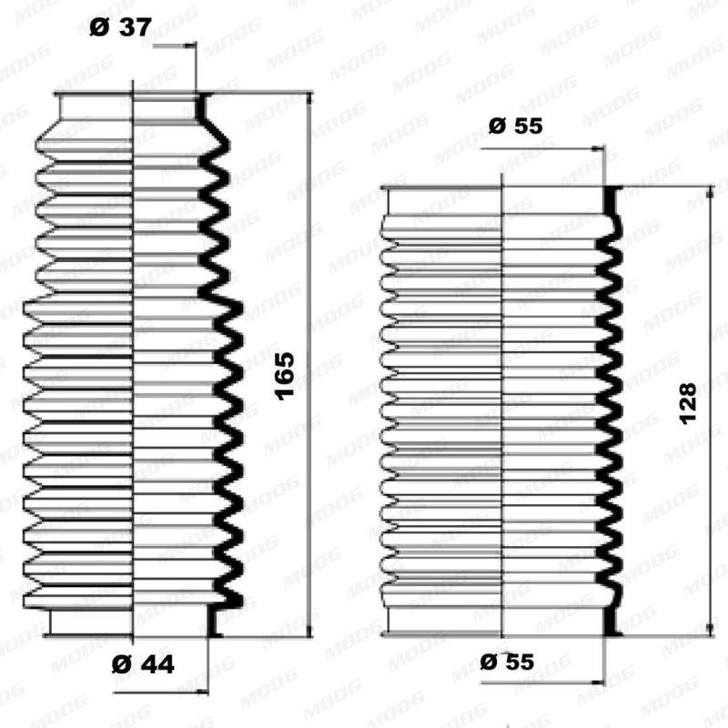 Jeu de joints-soufflets, direction MOOG K150027 - Visuel 1