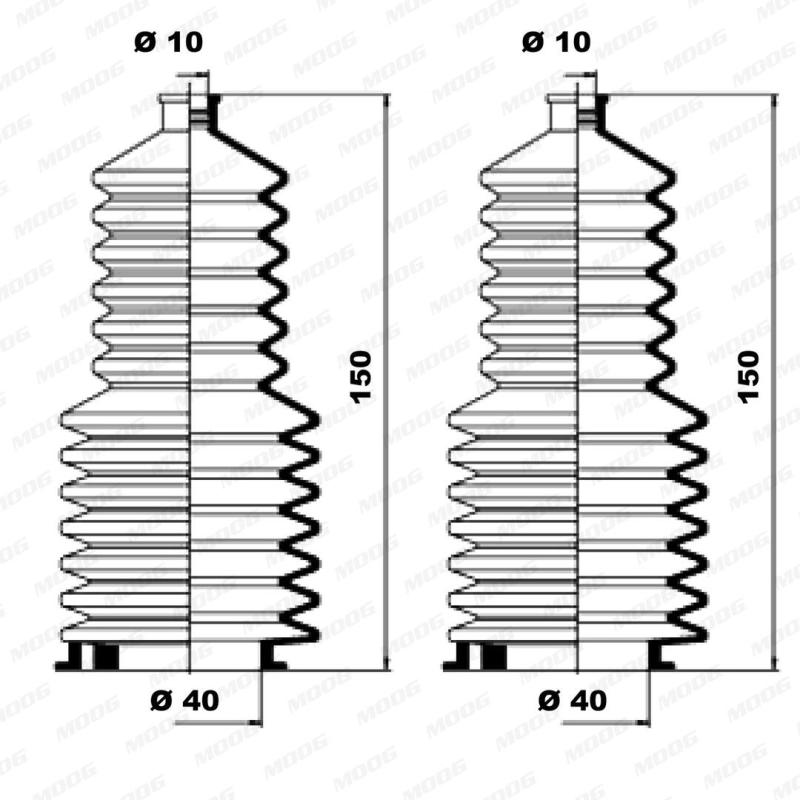Jeu de joints-soufflets, direction MOOG K150030 - Visuel 1