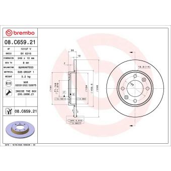 Jeu de 2 disques de frein avant BREMBO 08.C659.21