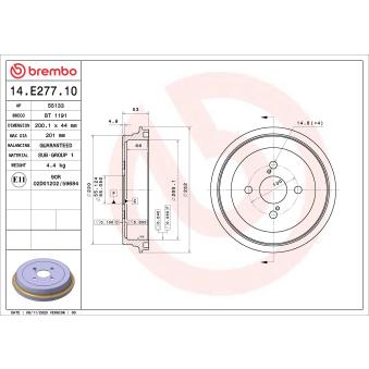 Tambour de frein BREMBO 14.E277.10