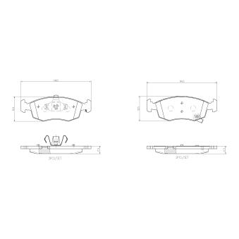 Jeu de 4 plaquettes de frein avant BREMBO