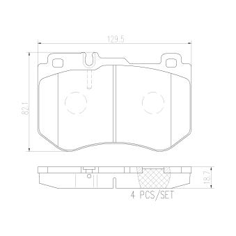 Jeu de 4 plaquettes de frein avant BREMBO
