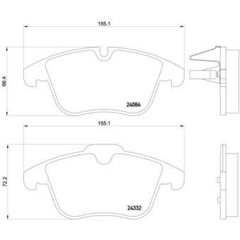 Jeu de 4 plaquettes de frein avant BREMBO