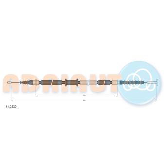 Tirette à câble, frein de stationnement arrière gauche ADRIAUTO 11.0220.1