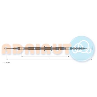 Tirette à câble, frein de stationnement arrière droit ADRIAUTO 11.0269