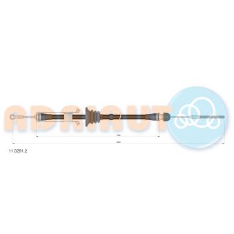 Tirette à câble, frein de stationnement ADRIAUTO 11.0291.2