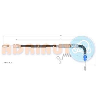 Tirette à câble, frein de stationnement arrière droit ADRIAUTO