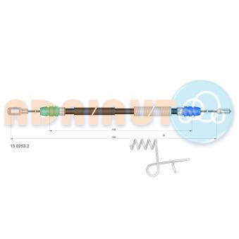 Tirette à câble, frein de stationnement arrière droit ADRIAUTO 13.0253.2