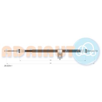 Tirette à câble, frein de stationnement arrière gauche ADRIAUTO 28.0234.1
