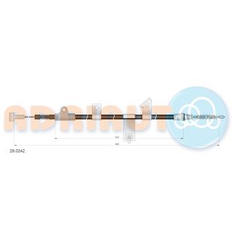 Tirette à câble, frein de stationnement arrière gauche ADRIAUTO 28.0242