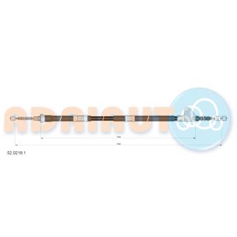 Tirette à câble, frein de stationnement arrière gauche ADRIAUTO 52.0219.1