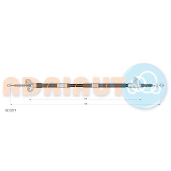 Tirette à câble, frein de stationnement arrière gauche ADRIAUTO 52.0271