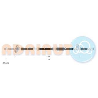 Tirette à câble, frein de stationnement arrière droit ADRIAUTO 52.0272