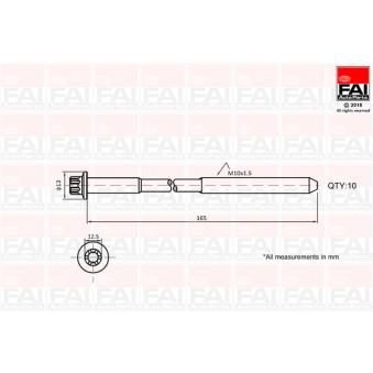 Jeu de boulons de culasse de cylindre FAI AutoParts B1465