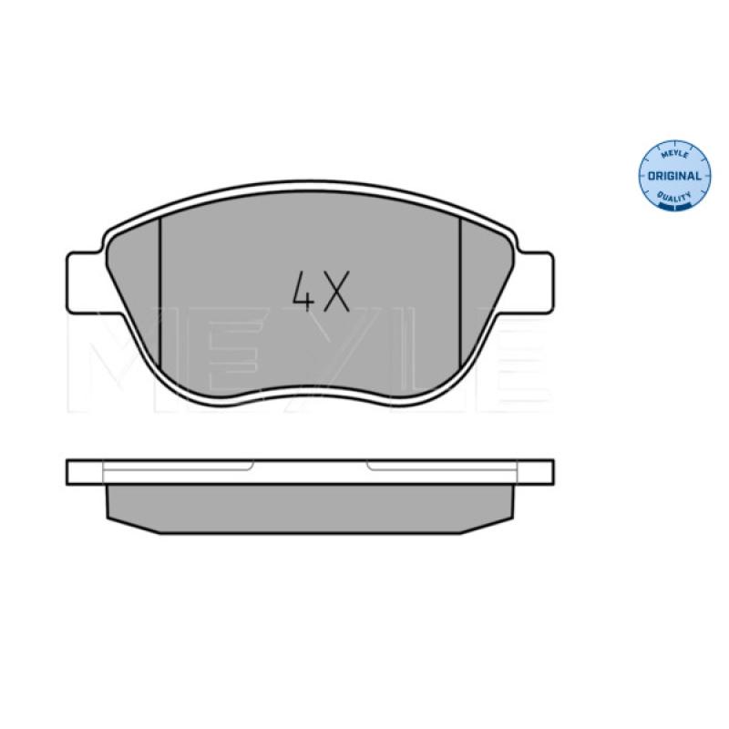 Jeu de 4 plaquettes de frein avant MEYLE 025 237 0819 - Visuel 1