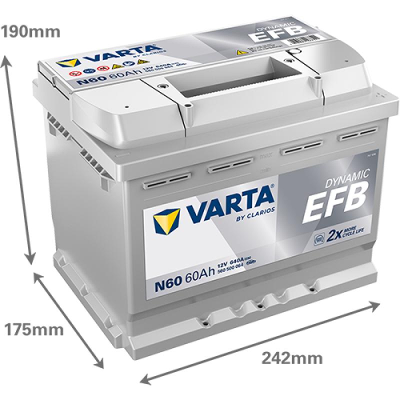 Batterie de démarrage Start & Stop VARTA 560500064K262 - Visuel 1