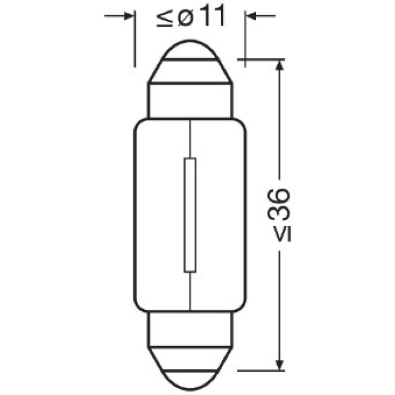 Ampoule, feu éclaireur de plaque OSRAM 6418 - Visuel 1