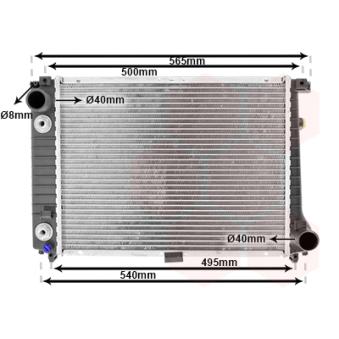 Radiateur, refroidissement du moteur VAN WEZEL 06002087
