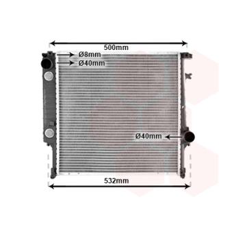 Radiateur, refroidissement du moteur VAN WEZEL 06002099