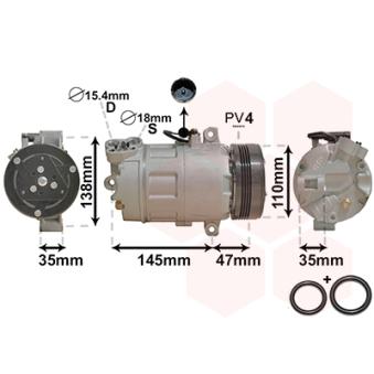 Compresseur, climatisation VAN WEZEL 0600K395