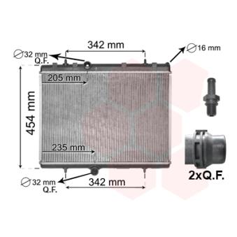 Radiateur, refroidissement du moteur VAN WEZEL 09012706