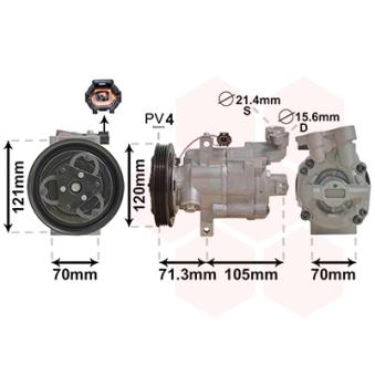 Compresseur, climatisation VAN WEZEL 1300K306