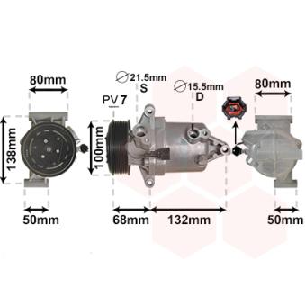 Compresseur, climatisation VAN WEZEL 1301K703