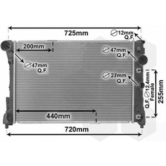 Radiateur, refroidissement du moteur VAN WEZEL 30002546