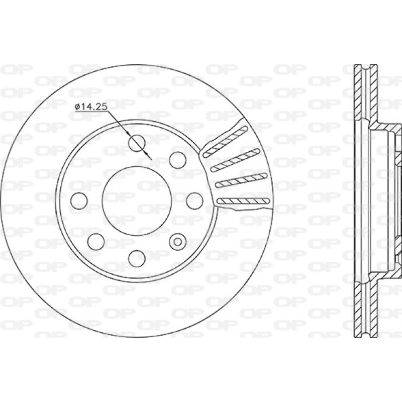 Jeu de 2 disques de frein avant OPEN PARTS BDA1404.20 - Visuel 1