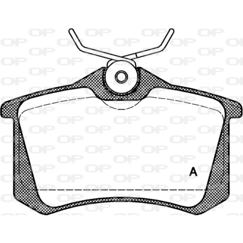 Jeu de 4 plaquettes de frein arrière OPEN PARTS BPA0263.01 - Visuel 1