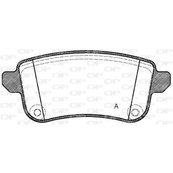 Jeu de 4 plaquettes de frein arrière OPEN PARTS