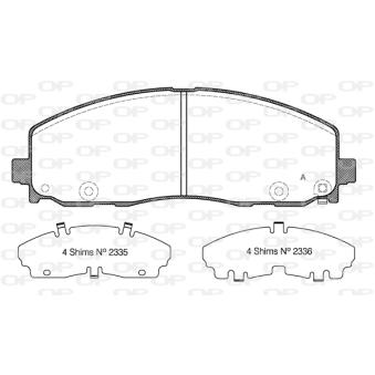 Jeu de 4 plaquettes de frein avant OPEN PARTS