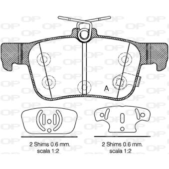 Jeu de 4 plaquettes de frein arrière OPEN PARTS