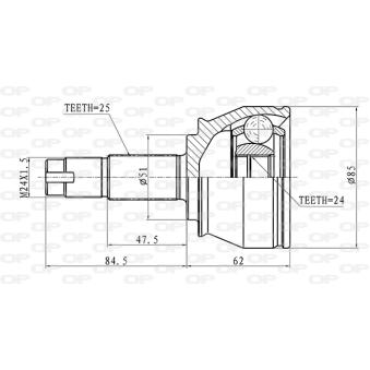 Embout de cardan avant (kit de réparation) OPEN PARTS