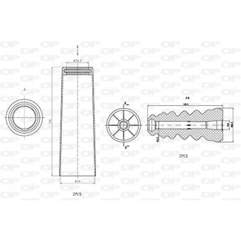 Kit de protection contre la poussière, amortisseur OPEN PARTS