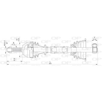 Arbre de transmission avant gauche OPEN PARTS