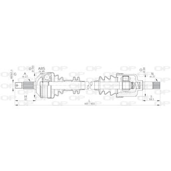Arbre de transmission avant gauche OPEN PARTS