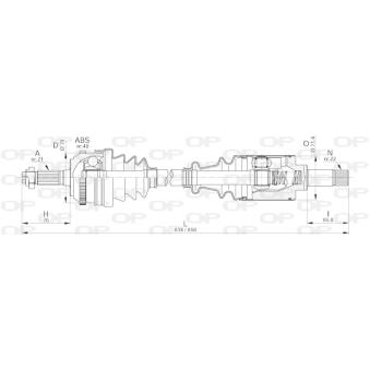 Arbre de transmission avant gauche OPEN PARTS