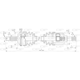 Arbre de transmission avant gauche OPEN PARTS