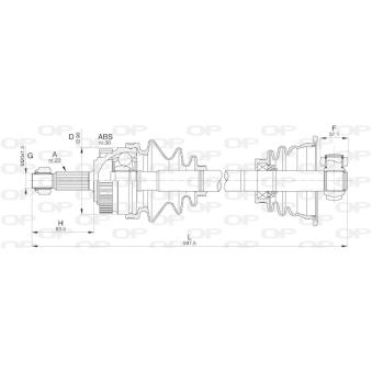 Arbre de transmission avant gauche OPEN PARTS