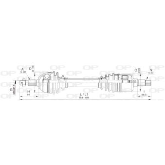 Arbre de transmission avant gauche OPEN PARTS