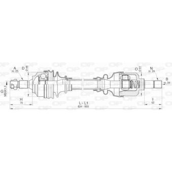 Arbre de transmission avant gauche OPEN PARTS