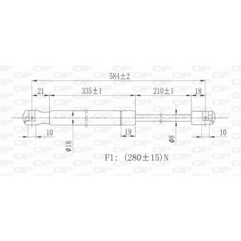 Vérin, capot-moteur avant droit OPEN PARTS