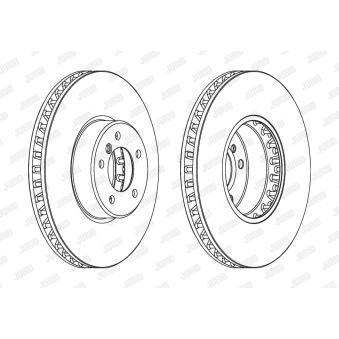 Jeu de 2 disques de frein avant JURID 563045JC-1