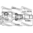 Jeu de joints, arbre de transmission avant droit FEBEST 2111-TT9RH - Visuel 2