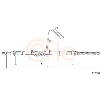 Tirette à câble, frein de stationnement COFLE 11.5581